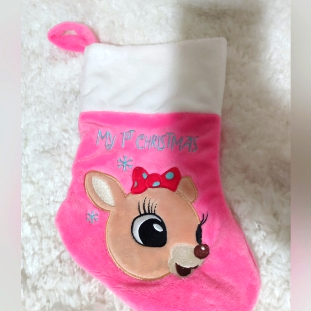 ❤️ HOST PICK ❤️ Nwot Rudolph baby girl my first Christmas stocking
